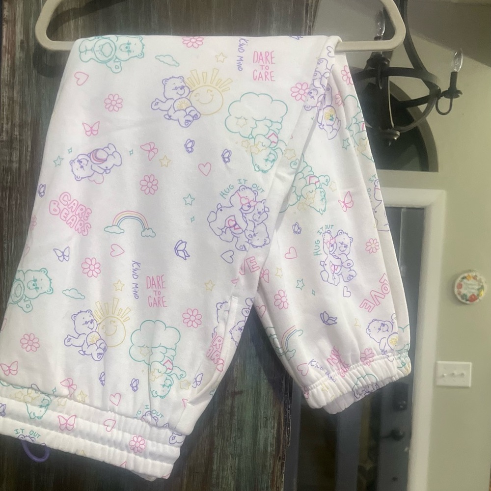 Care Bears Pastel Multi-Color ladies fleece Bottoms and matching hooded top XXL